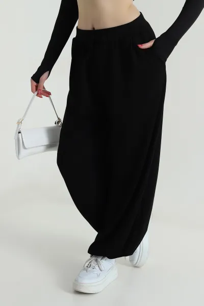Siyah Bol Paça Oysho Kadın Pantolon 498849