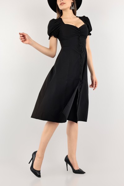 siyah-boydan-dugmeli-buzgulu-poplin-elbise-113597