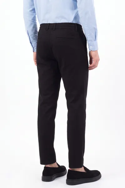 Siyah Boyfriend Belden Bağlamalı Erkek Pantolon 493185