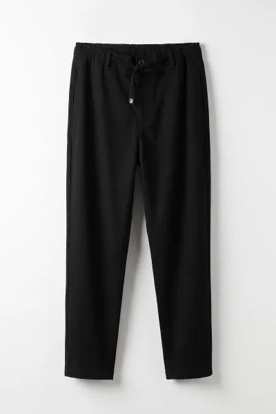 Siyah Boyfriend Belden Bağlamalı Erkek Pantolon 499471
