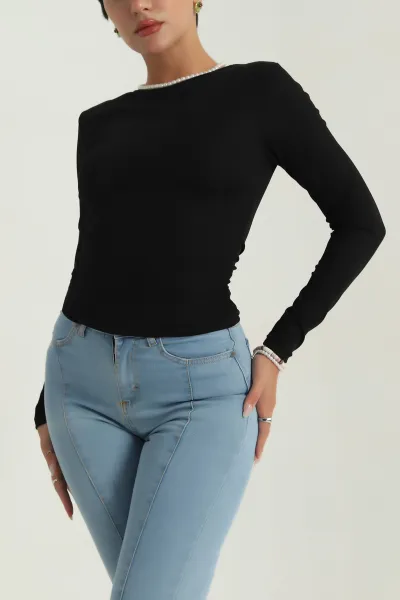 Siyah Bürümcük Kadın Bluz 387568