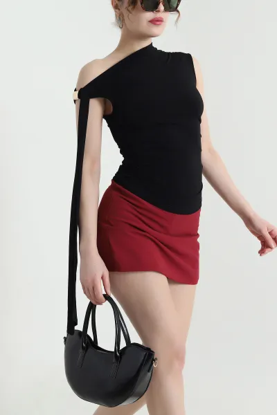 Siyah Büzgülü Sandy Kadın Bluz 438503