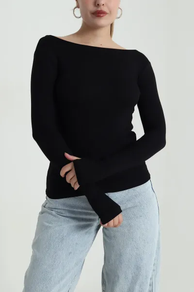 Siyah Buzzy Kadın Bluz 484381