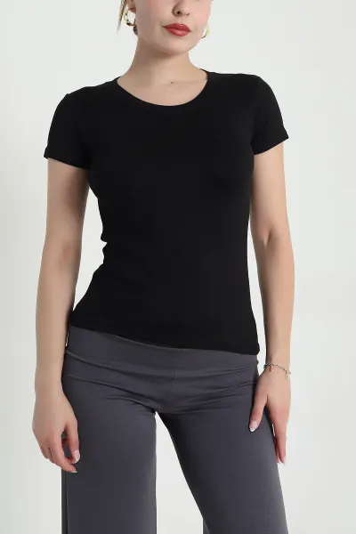 Siyah Buzzy Likralı Kadın Body Bluz 478325