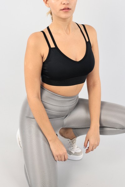 Siyah Çapraz Tasarım Büstiyer 90821