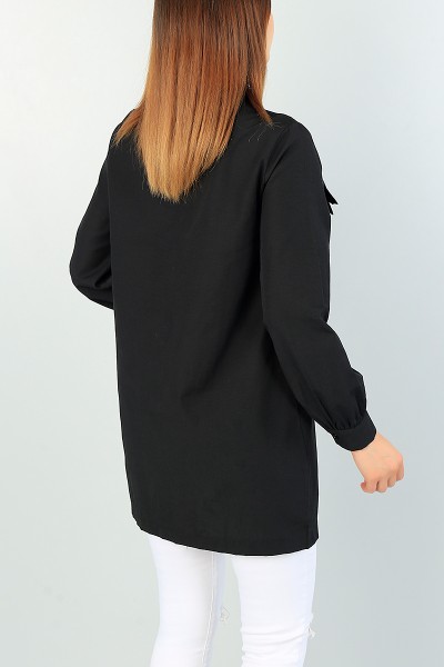 Siyah Cepli Poplin Gömlek Tunik 67474