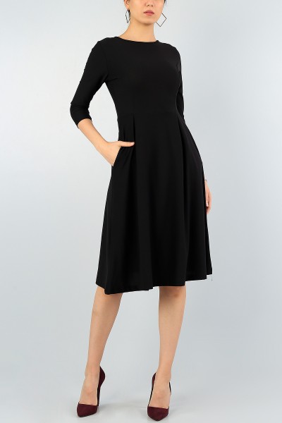 Siyah Cepli Tasarım Elbise 57998