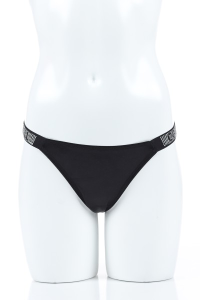 Siyah CH2023 Saten Taşlı Bikini Külot 150191