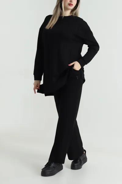 Siyah Çimalı Tunik Pantolon Oysho Kadın İkili Takım 493540