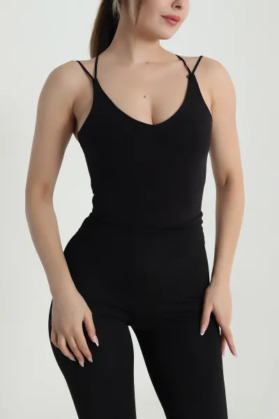 Siyah Çıtçıtlı Kadın Zıbın Bluz 485492