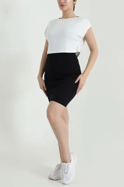 Siyah Croplu Kaşkorse Kadın İkili Takım 470998