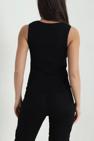 Siyah Dantelli Fitilli Kadın Bluz 459295