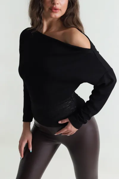 Siyah Dantelli Modal Kadın Bluz 483726