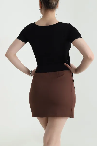 Siyah Dantelli Viskon Kadın Bluz 455790