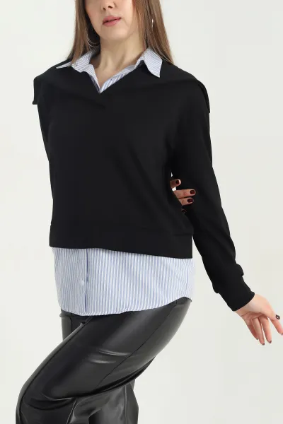 siyah-degaje-yaka-gomlek-detayli-modal-kadin-tunik-342265