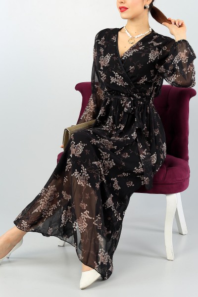 siyah-desenli-astarli-sifon-elbise-57701