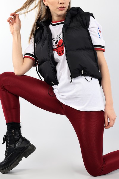 Siyah Dolumlu Bayan Şişme Yelek 91560