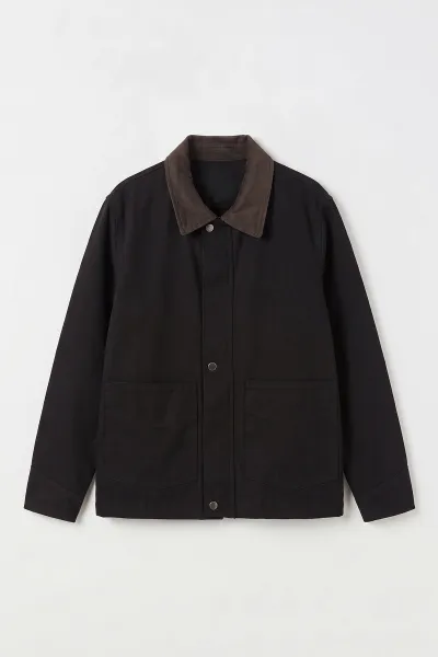 Siyah Dolumlu Polo Yakalı Gabardin Kadın Mont 500205