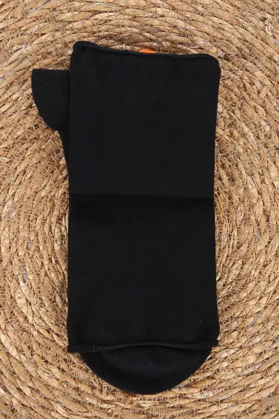 Siyah Dört Mevsim Unisex Lastiksiz Modal Çorap (36-40) 476973