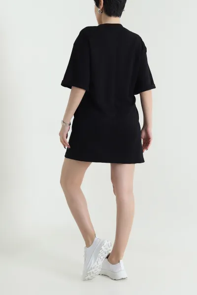 Siyah Duble Kol Modal Kadın Elbise 452718