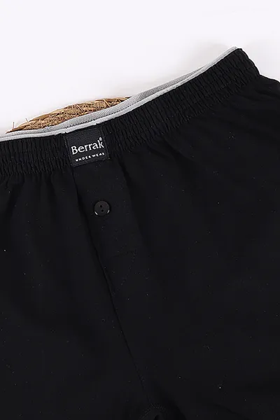 Siyah Düğmeli Likralı Erkek Boxer Short 434435