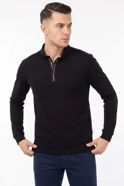 Siyah Düğmeli Oysho Kumaş Erkek Sweatshirt 482869