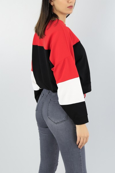 Siyah Eklemeli Bayan Sweat 55549