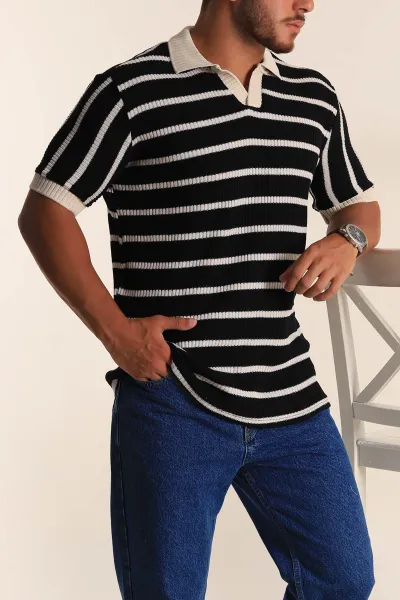 siyah-ekru-cizgili-regular-fit-polo-yaka-erkek-triko-tisort-262591