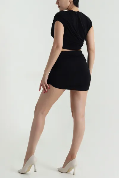 Siyah Etek Bluz Sandy Kadın İkili Takım 478716