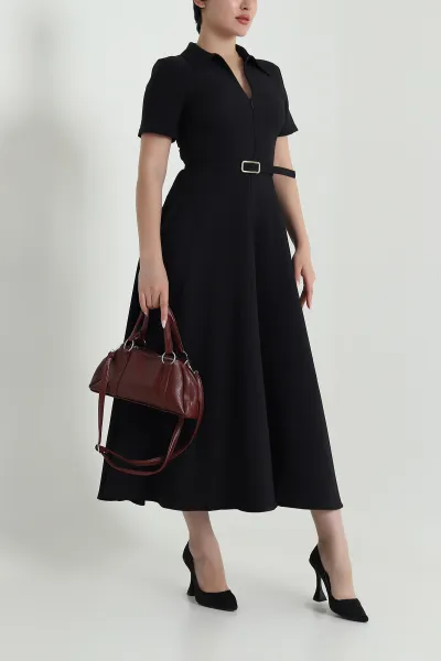 siyah-fermuarli-polo-yaka-krep-kadin-elbise-465021