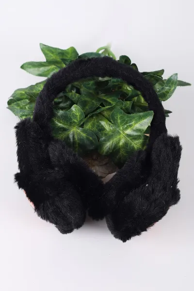 Siyah Figürlü Peluş Çocuk Kulaklık 410835