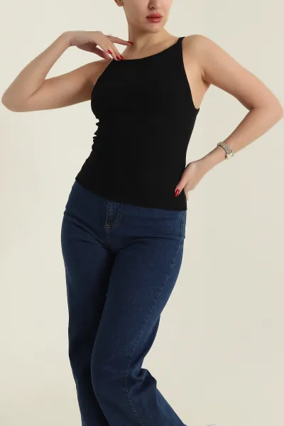 Siyah Fitilli Askılı Kadın Atlet 426773