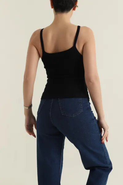 Siyah Fitilli Askılı Kadın Atlet 426773