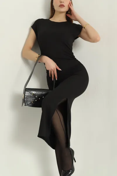 siyah-fitilli-buzgulu-burumcuk-kadin-elbise-357280