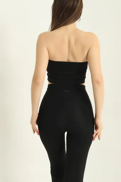 Siyah Fitilli Kaplı Straplez Büstiyer 325743