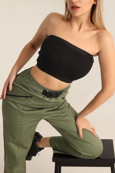 Siyah Fitilli Likralı Bluz 180305