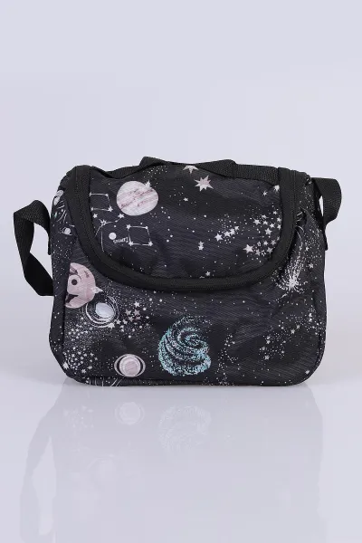 Siyah Folyolu Desenli Beslenme Çantası 486499