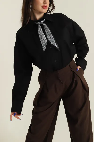 siyah-fularli-poplin-kumas-kadin-gomlek-425544