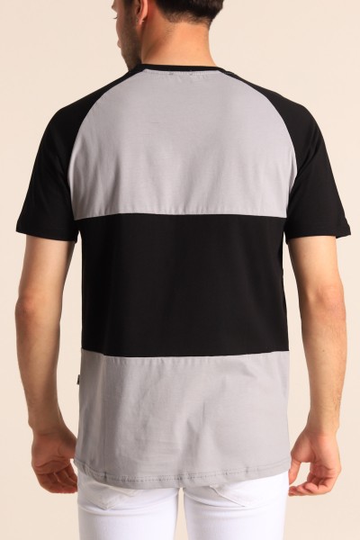 Siyah Füme Oversize Reglan Kol Yazı Detay Erkek Tişört 182280