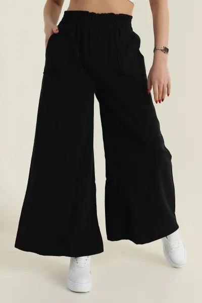 Siyah Gabardin İspanyol Paça Kadın Pantolon 426637