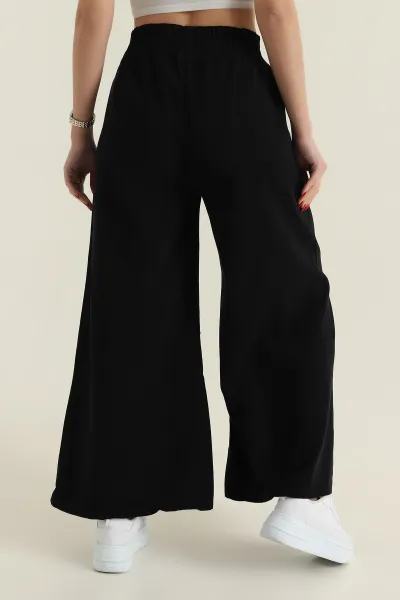 Siyah Gabardin İspanyol Paça Kadın Pantolon 426637