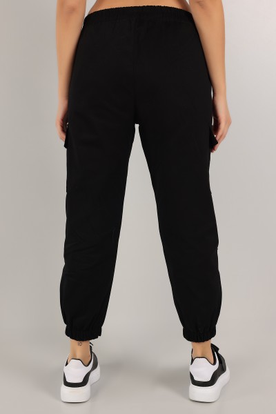 Siyah Gabardin Jogger Bayan Pantolon 158552