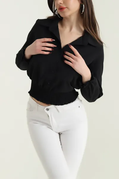 siyah-gipeli-poplin-kadin-gomlek-bluz-436993