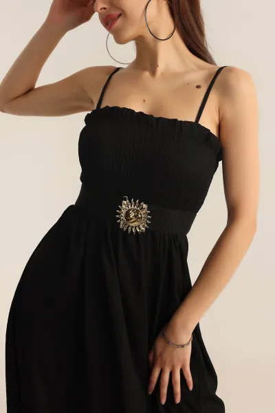 Siyah Gold Tokalı Lastikli Kadın Kemer 276376