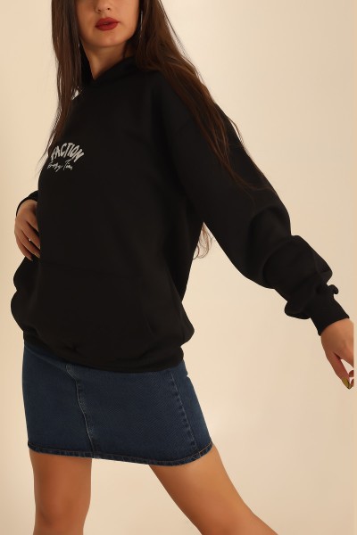Siyah İçi Şardonlu Baskılı Sweat 201690
