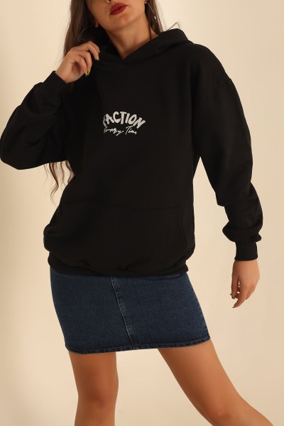 Siyah İçi Şardonlu Baskılı Sweat 201690