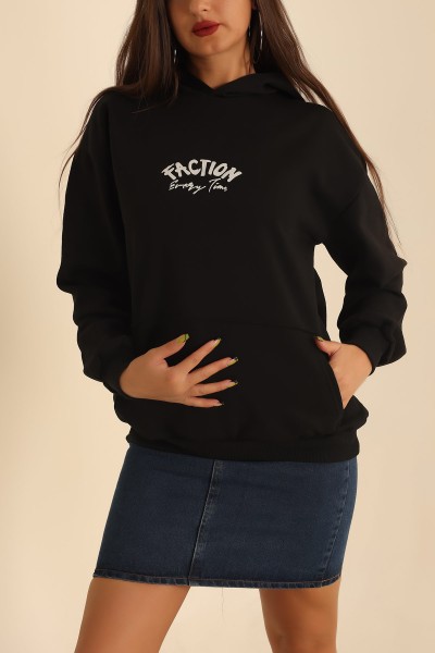 Siyah İçi Şardonlu Baskılı Sweat 201690