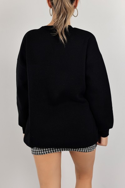 Siyah İçi Şardonlu Bayan Sweat 142961