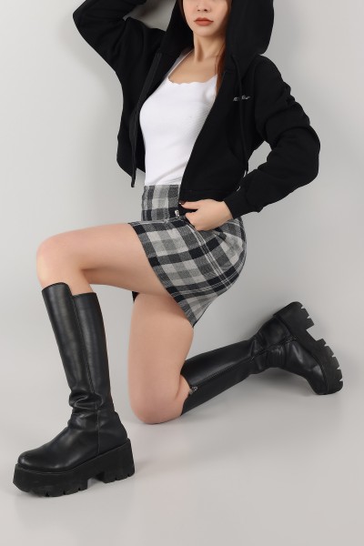 Siyah İçi Şardonlu Kapüşonlu Bayan Sweat 151380