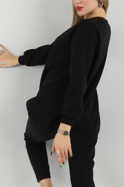 Siyah İçi Şardonlu Sweat Tunik 148237